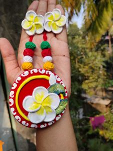 Handmade Floral Clay Necklace set