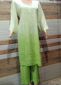 Pure Chikankari Lakhnowi Kurti Set