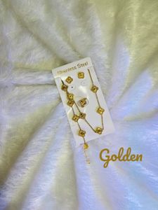 Elegant Gold Flower Jewelry Set