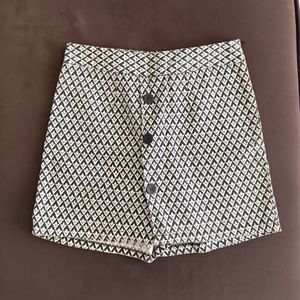 Chic Geometric Print Skirt Shorts