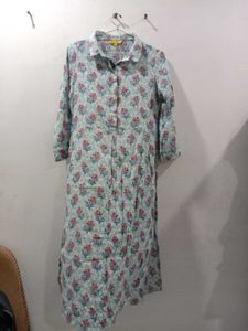 Beautiful Blue Floral Shirt Kurta