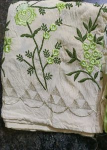 Embroidered Green Kurti Set With Dupatta