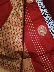SALE RATE Red &amp; Gold Banarasi Silk Saree