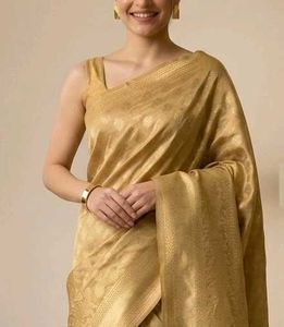 Elegant Golden Silk Saree( LIMITED TIME OFFER)