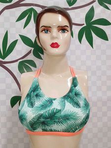 (300)Tropical Print Sports Bra