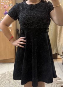 Sparkly Black Fit &amp; Flare Dress