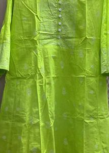 Lime Green Embroidered Anarkali Kurta