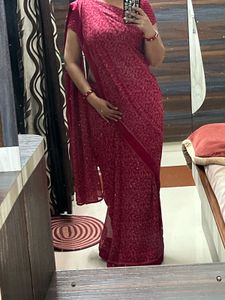 Elegant Red Floral Saree