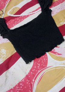 Chic Smocked Square Neck Crop Top