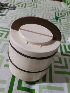 Beige And Brown 2 Stair Lunch Box