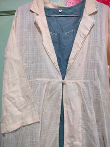 Women's Beige Kurta with grey Inner