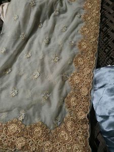 Embellished net saree+ blouse