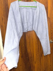 Light Blue Knit Bolero Cardigan