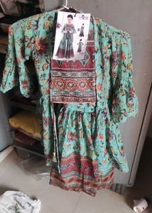 Girls Floral Print Dress Set