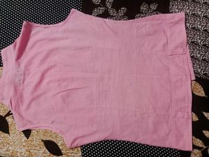 Pink Ruffled Button-Down Top
