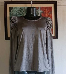 Women's Grey Long Sleeve Top