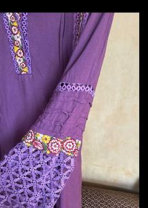 Elegant purple kurta set