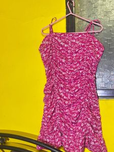 Chic Floral Ruched Mini Dress