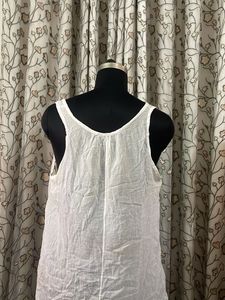 White Cotton Lace Trim Camisole