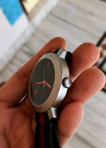 Fastrack Watch - Black &amp; Red Dial with Mesh Strap