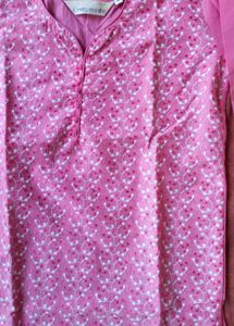 Beautiful Pink Embroidered Kurta