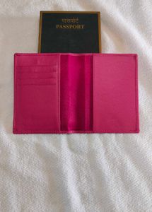 Pink Leather Passport Holder