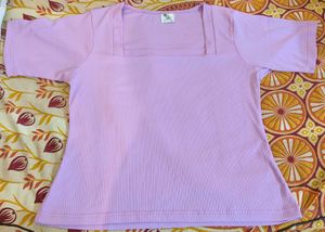 Cute Lavender Square Neck Top