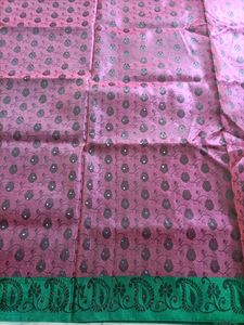 New Beautiful Pink And Green Saree