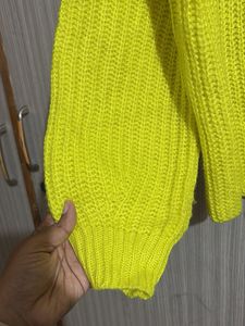 Neon Green Knit Cardigan