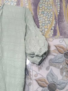 Sage Green Puff Sleeve Midi Dress 🌿