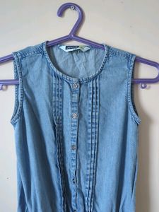 Girls Denim Jumpsuit