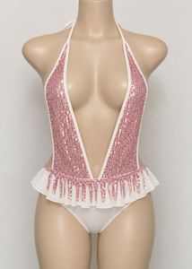 Sparkling Sequin Halter Bikini