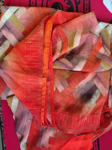 35.Designer Saree with Abstract Print