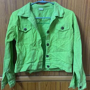 Vibrant Green Denim Jacket