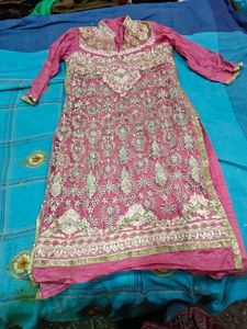 Embroidered Pink Kurta Set
