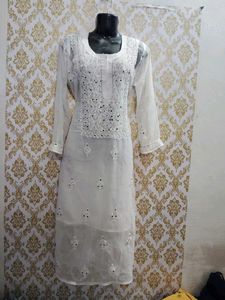 Chicken Mirror Work  Kurta For Women And Girls