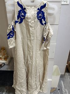 Embroidered Cold Shoulder Kurta