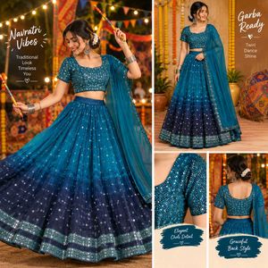 💙 Teal Blue Navratri Lehenga Choli