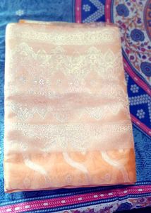 Elegant Orange Silk Saree