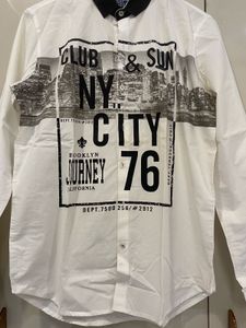 Men's White NYC Graphic Print Shirt