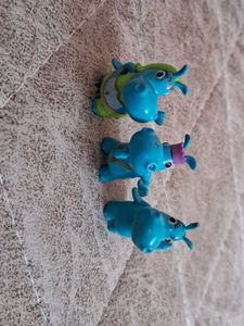 Cute Blue Hippo Figurines Set