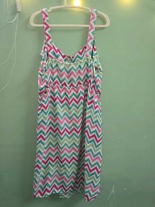 Colorful Chevron Print Summer Dress
