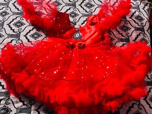 (1 frock ) Sparkly Red Baby Dress