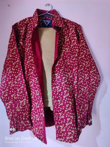 Stylish Maroon Floral Print Shirt