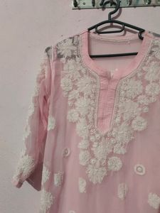 Pink Floral Embroidered Tunic