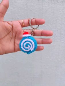Handmade Crochet Swiss Roll Keychain