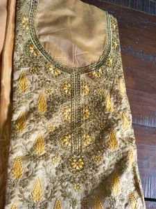 Gold Embroidered Salwar Kameez Price Negotiable