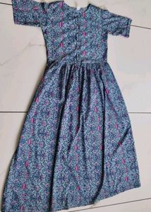 Boho Floral Print A line long Dress