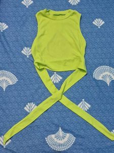 Neon Green Wrap Around Crop Top