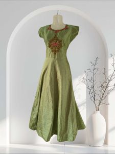beautiful green anarkali dress